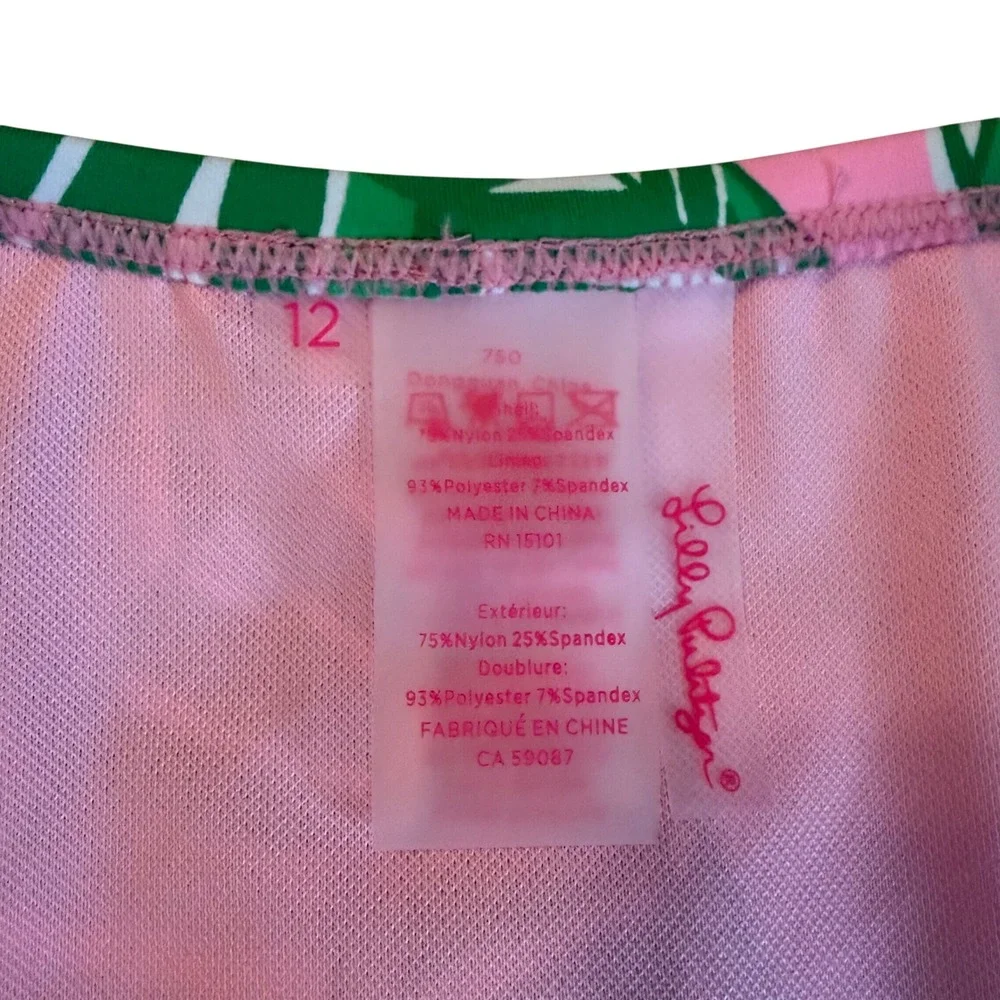 Lilly Pulitzer Pico High Cut Bikini Bottom Pink Green Lets Go Bananas 12 NEW